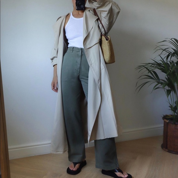 Zara | Pants u0026 Jumpsuits | Nwt Zara Green The Barrel Fit Pants | Poshmark